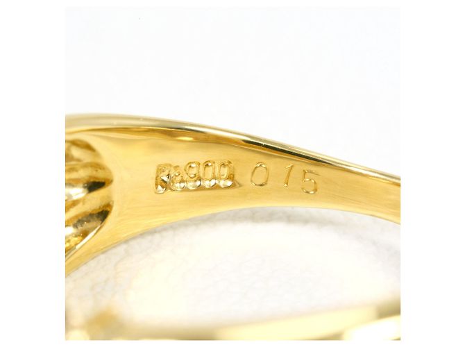 Autre Marque Anello fede con diamanti in oro 18K e platino D'oro - vista 5