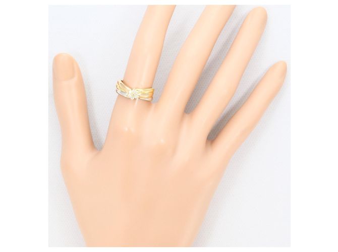 Autre Marque Anello fede con diamanti in oro 18K e platino D'oro - vista 7