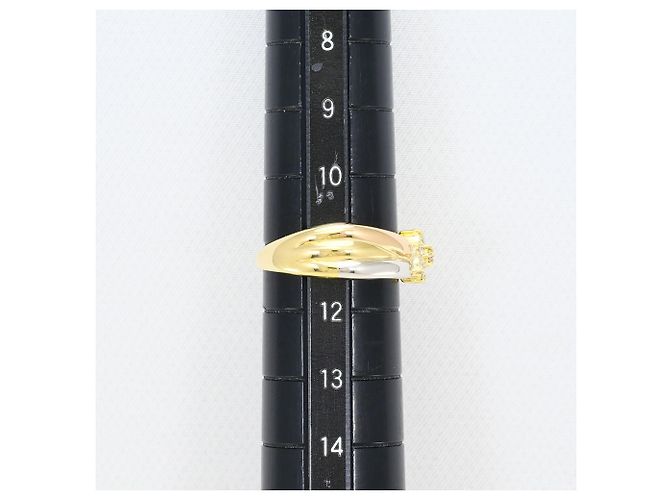 Autre Marque Anello fede con diamanti in oro 18K e platino D'oro - vista 8