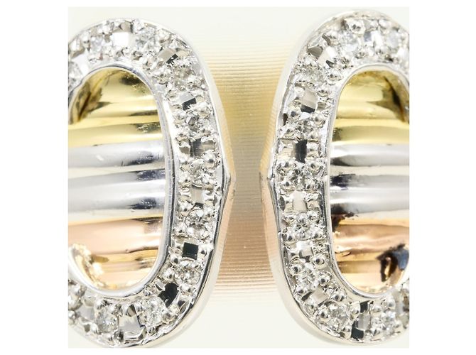 Autre Marque Eleganter Diamant-Bandring in Drei Farben Golden - Ansicht 2