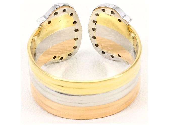 Autre Marque Eleganter Diamant-Bandring in Drei Farben Golden - Ansicht 4