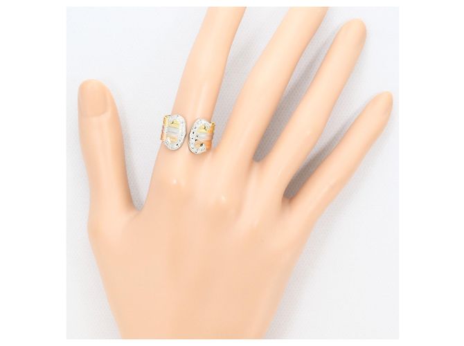 Autre Marque Eleganter Diamant-Bandring in Drei Farben Golden - Ansicht 7