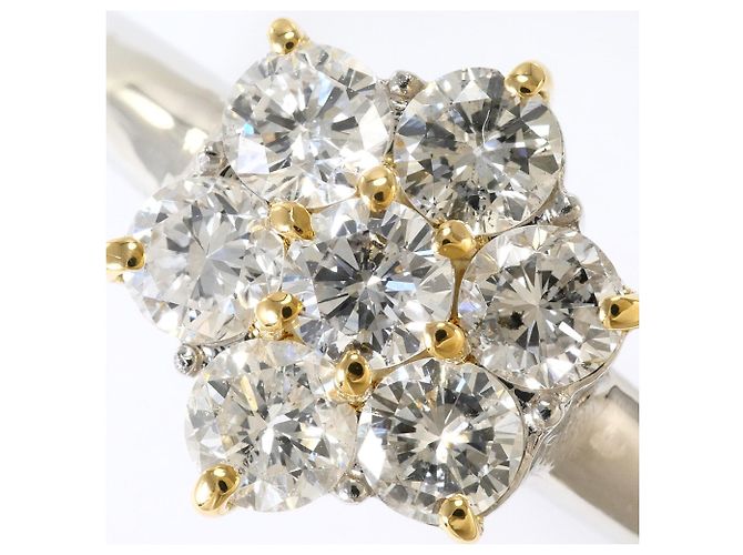 Autre Marque Anello fede in platino e oro giallo con diamante D'oro - vista 2