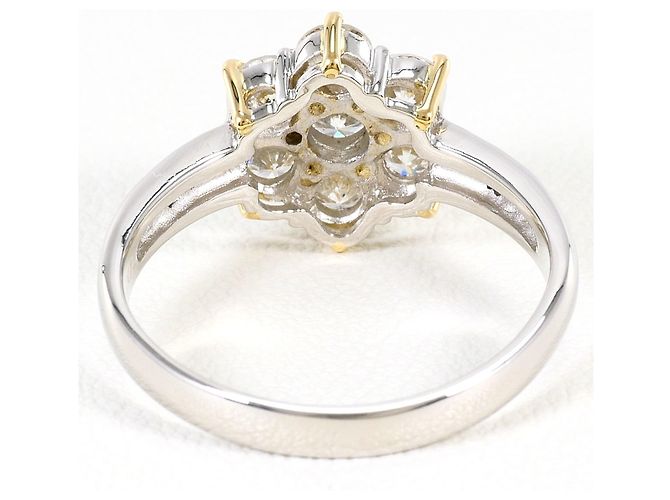 Autre Marque Anello fede in platino e oro giallo con diamante D'oro - vista 4