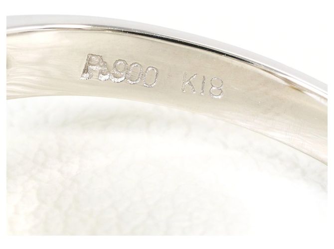 Autre Marque Anello fede in platino e oro giallo con diamante D'oro - vista 5