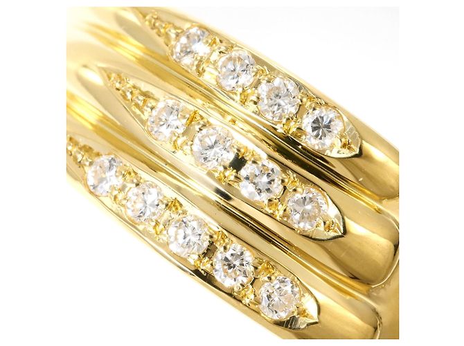 Autre Marque Anello a fascia in oro giallo 18K con diamante D'oro - vista 2