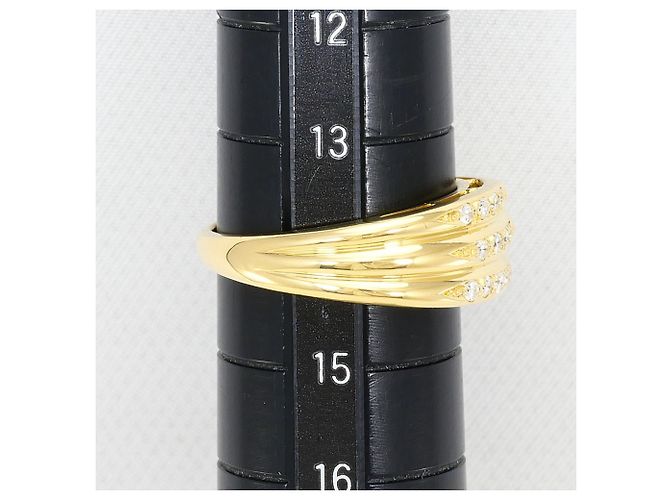 Autre Marque Anello a fascia in oro giallo 18K con diamante D'oro - vista 7