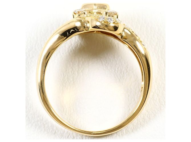 Autre Marque Anel banda em ouro amarelo 18K com diamante Dourado - vista 3