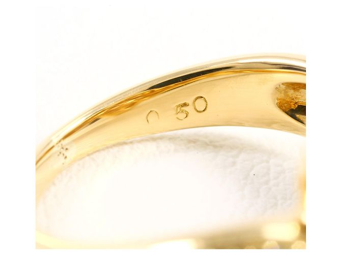 Autre Marque Anel banda em ouro amarelo 18K com diamante Dourado - vista 6