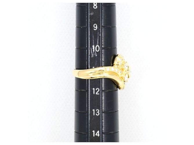 Autre Marque Anel banda em ouro amarelo 18K com diamante Dourado - vista 8