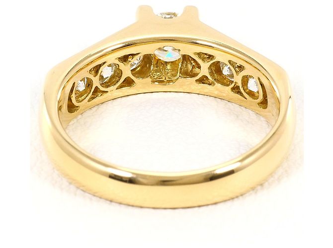 Autre Marque Anillo alianza en oro amarillo 18K con diamante Dorado - vista 4