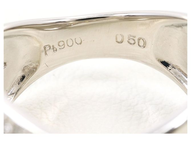 Autre Marque Anel Aliança de Platina com Diamante - vista 5