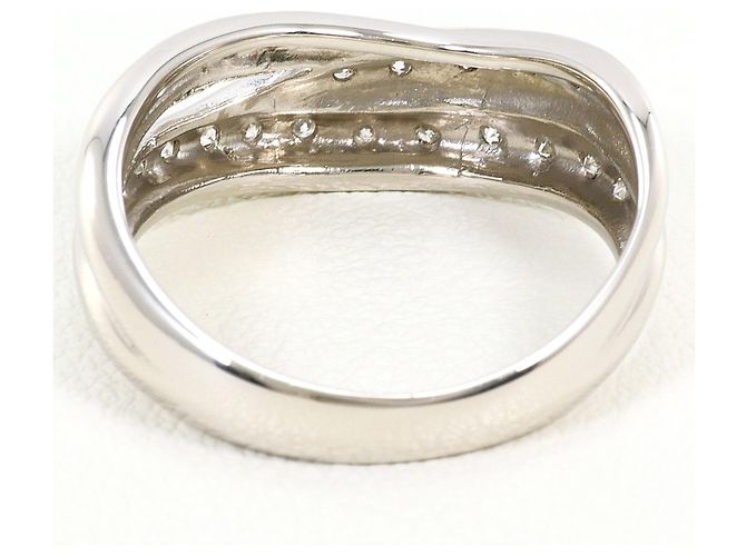 Autre Marque Platin-Bandring mit Diamant - Ansicht 4
