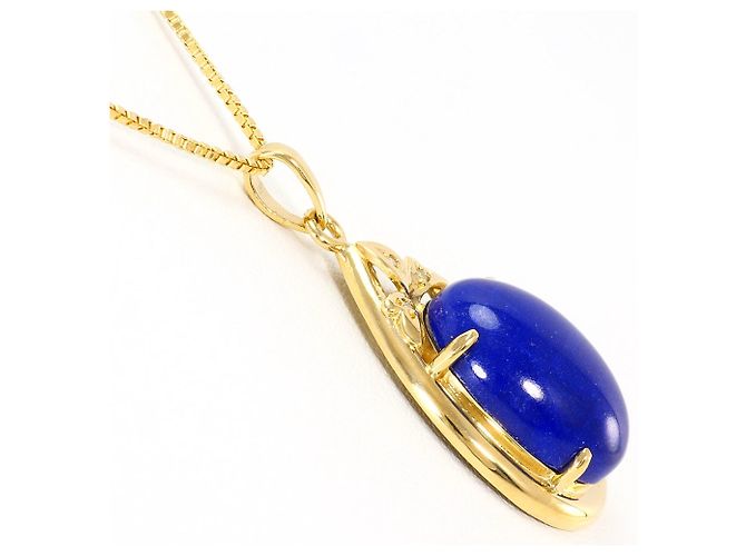 Autre Marque Collana in oro giallo 18K con lapislazzuli e diamante D'oro - vista 2