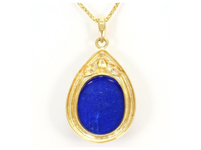 Autre Marque Collana in oro giallo 18K con lapislazzuli e diamante D'oro - vista 3
