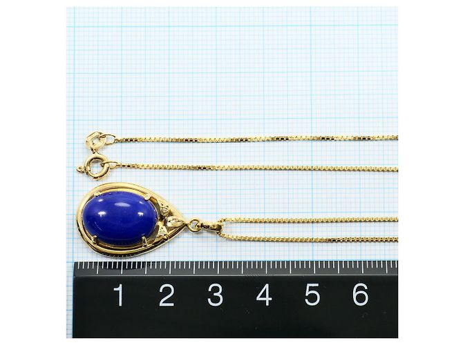 Autre Marque Collana in oro giallo 18K con lapislazzuli e diamante D'oro - vista 5