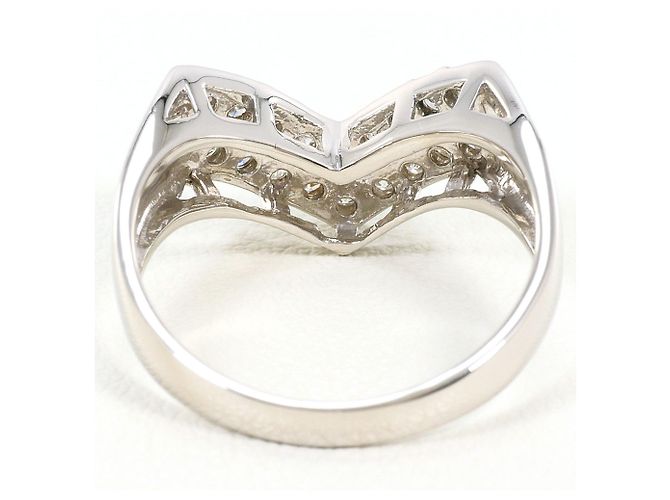 Autre Marque Platin-Bandring mit Diamant - Ansicht 4