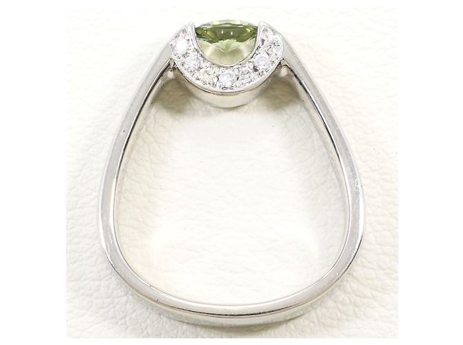 Autre Marque Anel aliança de platina com safira e diamante - vista 3
