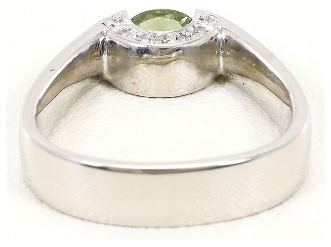 Autre Marque Anel aliança de platina com safira e diamante - vista 4