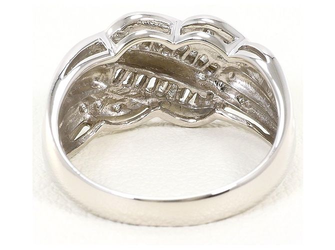 Autre Marque PT900 Platin-Bandring mit Diamant - Ansicht 4