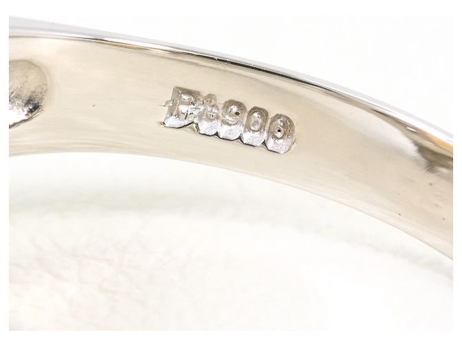 Autre Marque Platin-Bandring mit Opal und Diamant - Ansicht 6