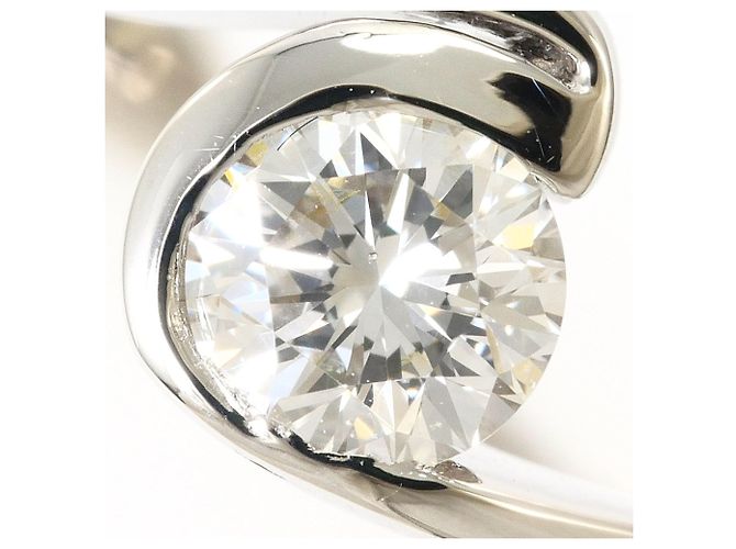 Autre Marque Platin-Ehering mit Diamant - Ansicht 2