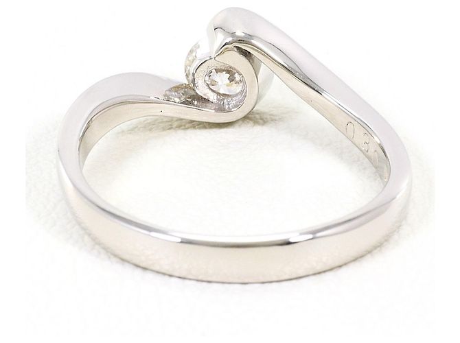 Autre Marque Platin-Ehering mit Diamant - Ansicht 4