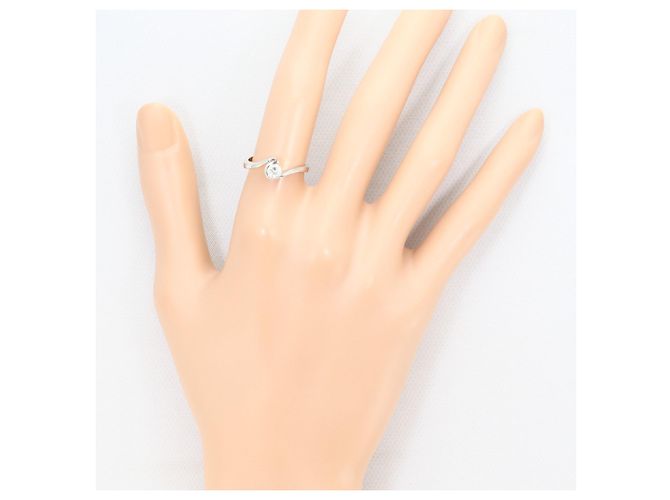 Autre Marque Platin-Ehering mit Diamant - Ansicht 6