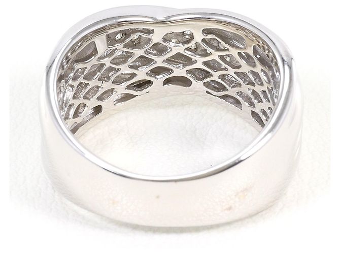 Autre Marque Ehering aus 14K Weißgold mit Diamant - Ansicht 4