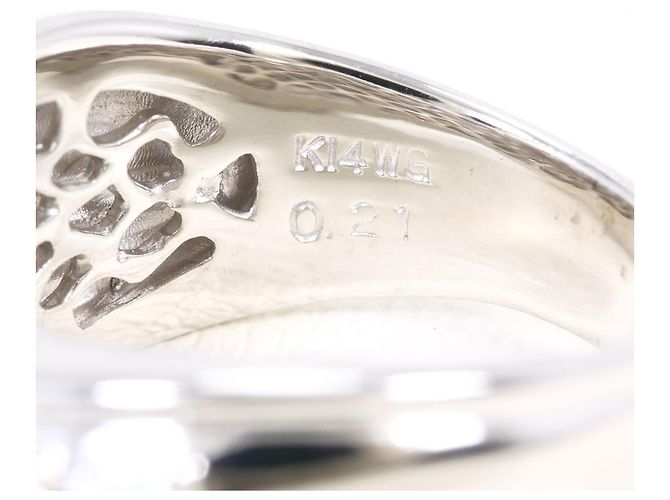 Autre Marque Ehering aus 14K Weißgold mit Diamant - Ansicht 5