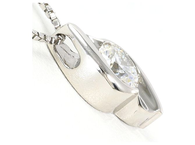 Autre Marque Platinhalskette mit Diamantanhänger - Ansicht 2