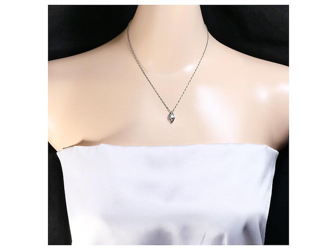 Autre Marque Platinhalskette mit Diamantanhänger - Ansicht 6