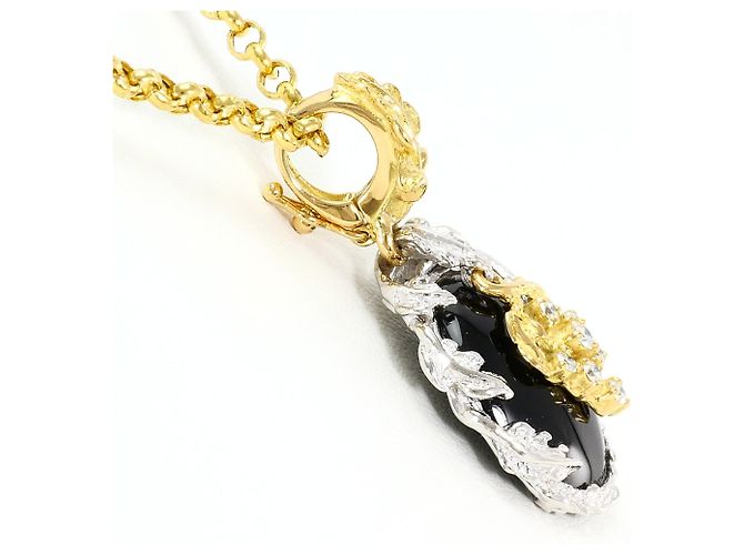 Autre Marque Collana in oro giallo 18K e platino con onice e diamante Nero D'oro - vista 2