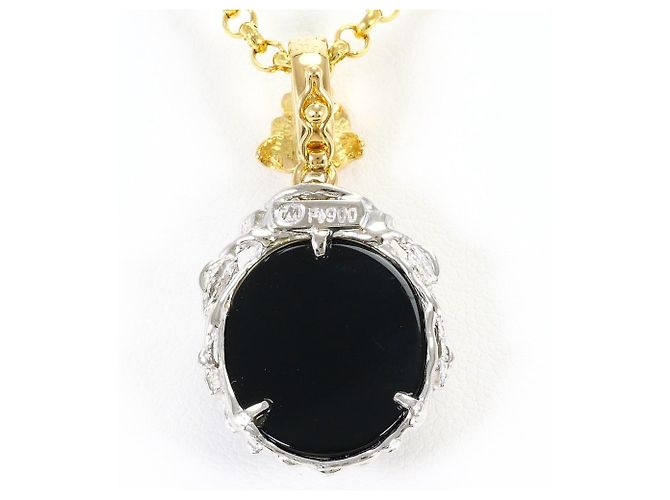 Autre Marque Collana in oro giallo 18K e platino con onice e diamante Nero D'oro - vista 3
