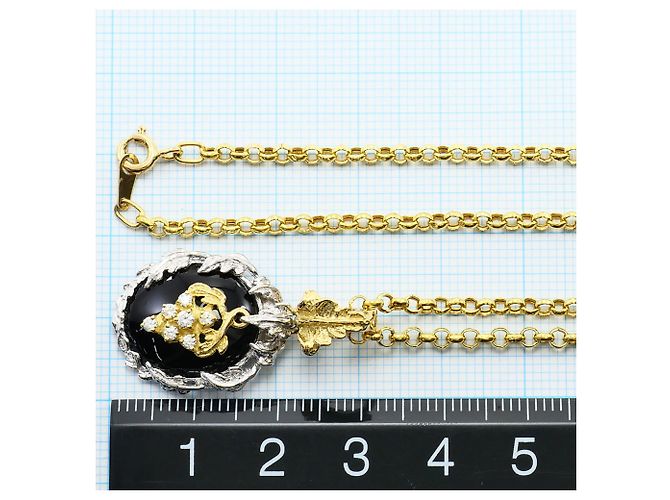 Autre Marque Collana in oro giallo 18K e platino con onice e diamante Nero D'oro - vista 5