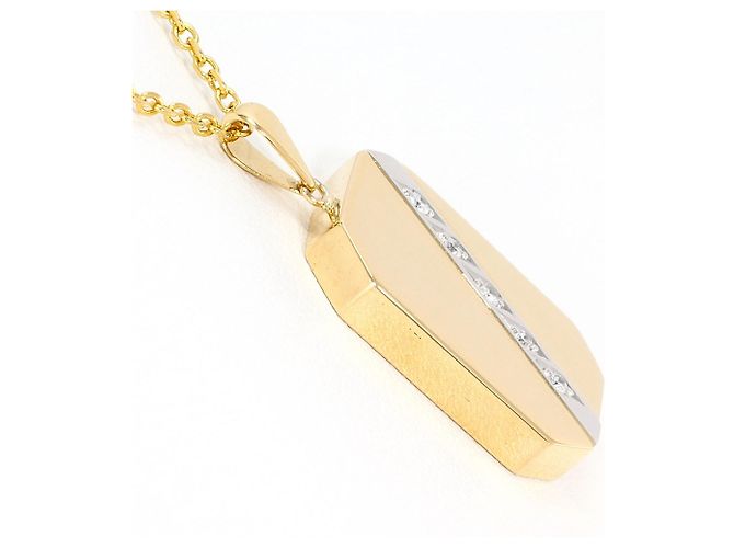Autre Marque Collana in platino PT900 e oro giallo 18K con diamante D'oro - vista 2