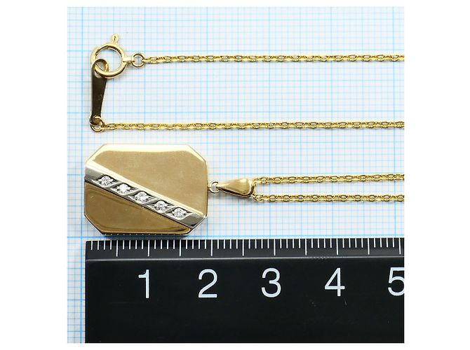 Autre Marque Collana in platino PT900 e oro giallo 18K con diamante D'oro - vista 5