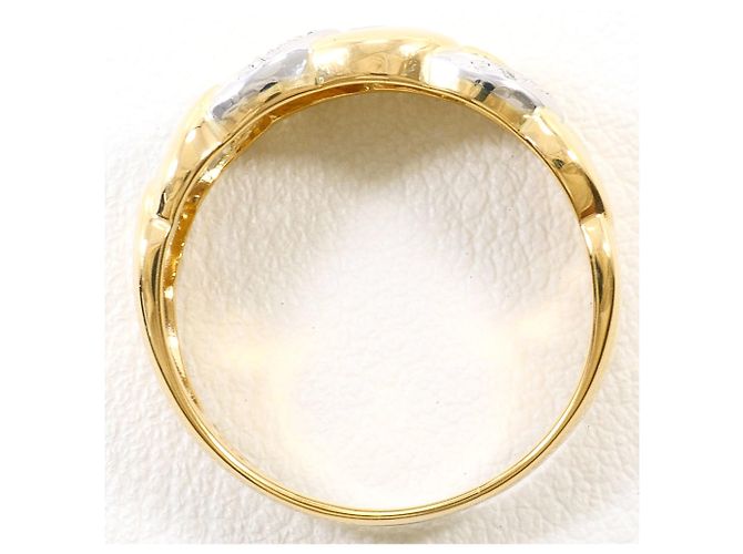 Autre Marque Ehering aus 18K Gelbgold und Platin mit Diamant Golden - Ansicht 3