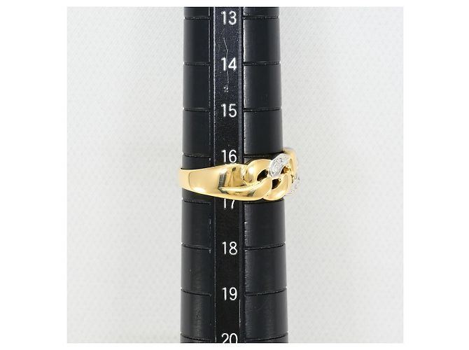 Autre Marque Ehering aus 18K Gelbgold und Platin mit Diamant Golden - Ansicht 8