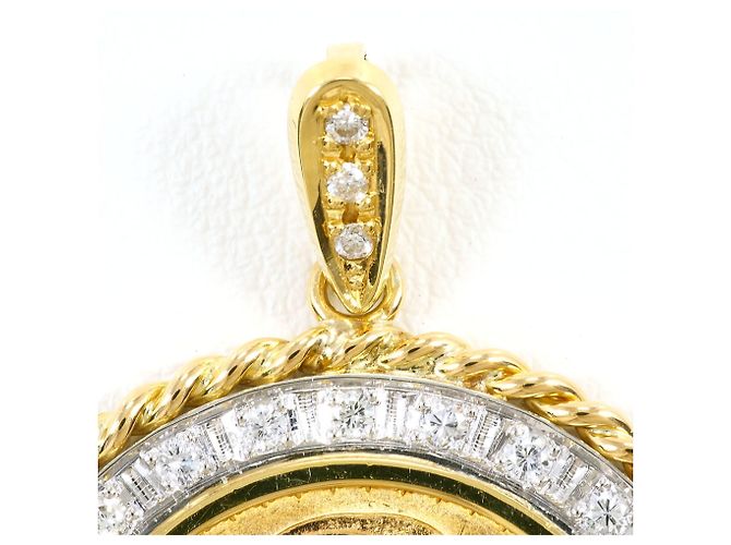 Autre Marque Pendente in diamanti, oro giallo 18K e platino D'oro - vista 2
