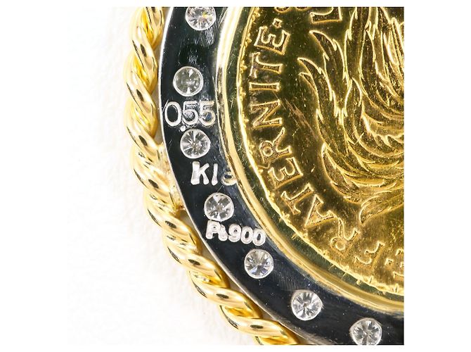 Autre Marque Pendente in diamanti, oro giallo 18K e platino D'oro - vista 4