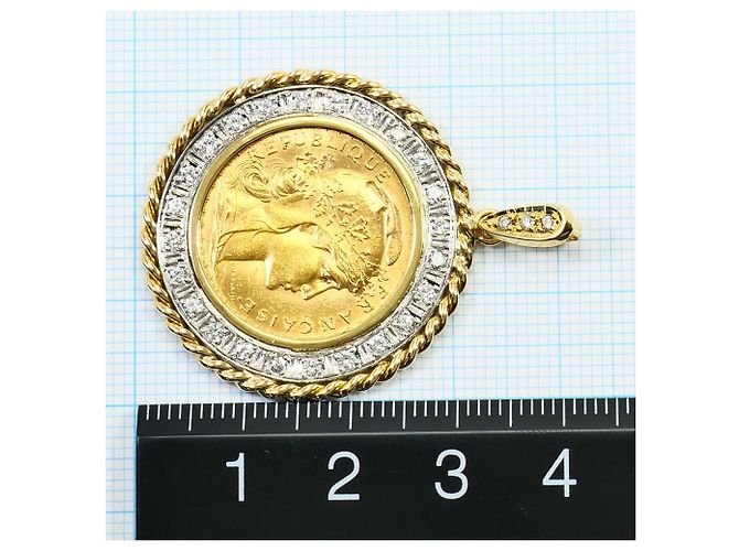 Autre Marque Pendente in diamanti, oro giallo 18K e platino D'oro - vista 5