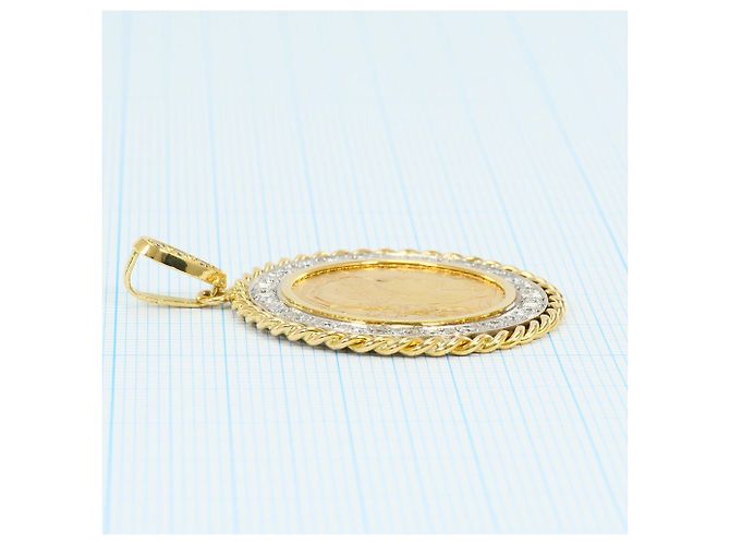 Autre Marque Pendente in diamanti, oro giallo 18K e platino D'oro - vista 6