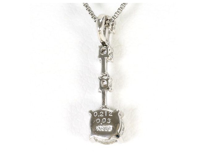 Autre Marque Collana in oro bianco 18K e platino con diamante D'oro - vista 3