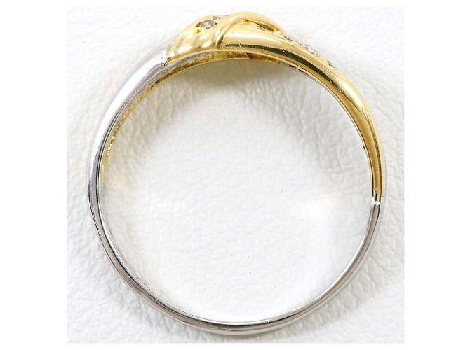 Autre Marque Anello a fascia elegante in platino e oro giallo D'oro - vista 2