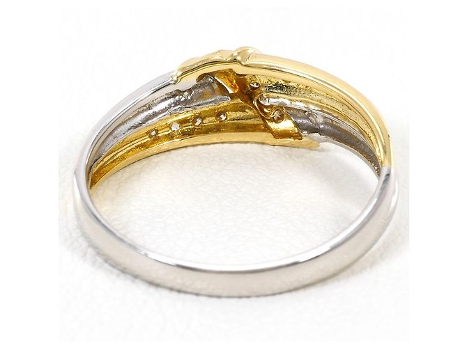Autre Marque Anello a fascia elegante in platino e oro giallo D'oro - vista 3