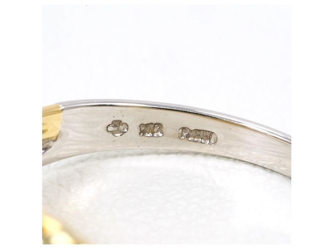 Autre Marque Anello a fascia elegante in platino e oro giallo D'oro - vista 4