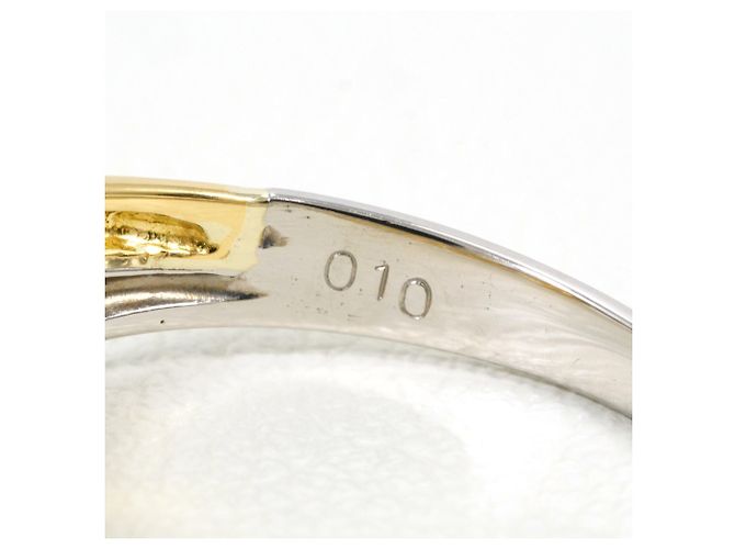 Autre Marque Anello a fascia elegante in platino e oro giallo D'oro - vista 5
