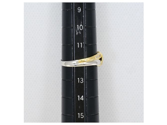 Autre Marque Anello a fascia elegante in platino e oro giallo D'oro - vista 7