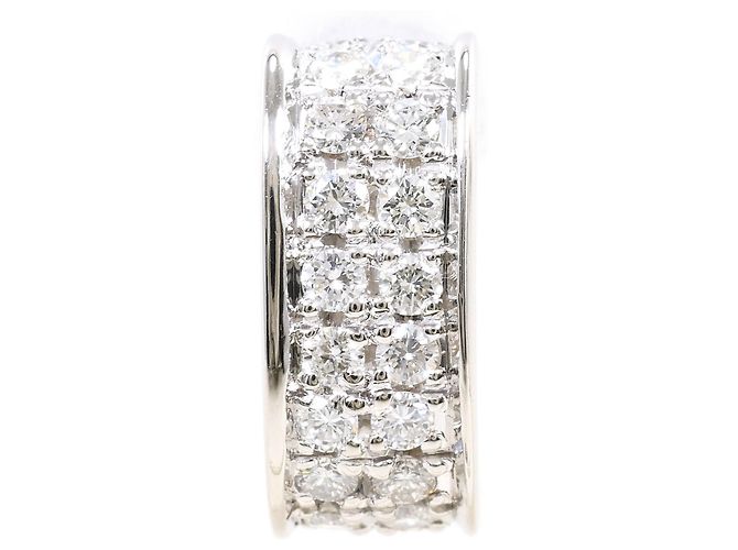 Autre Marque PT900 Platin Halbkreis-Ohrringe mit Diamant - Ansicht 2